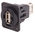 RS PRO Straight, Panel Mount, Socket Type A to A 2.0 USB Connector