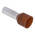 RS PRO Insulated Crimp Bootlace Ferrule, 12mm Pin Length, 4.9mm Pin Diameter, 10mm² Wire Size, Brown