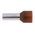 RS PRO Insulated Crimp Bootlace Ferrule, 12mm Pin Length, 4.9mm Pin Diameter, 10mm² Wire Size, Brown