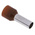 RS PRO Insulated Crimp Bootlace Ferrule, 12mm Pin Length, 4.9mm Pin Diameter, 10mm² Wire Size, Brown