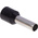RS PRO Insulated Crimp Bootlace Ferrule, 12mm Pin Length, 3.9mm Pin Diameter, 6mm² Wire Size, Black