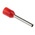 RS PRO Insulated Crimp Bootlace Ferrule, 12mm Pin Length, 1.7mm Pin Diameter, 1mm² Wire Size, Red