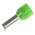 RS PRO Insulated Crimp Bootlace Ferrule, 12mm Pin Length, 6.2mm Pin Diameter, 16mm² Wire Size, Green