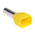 RS PRO Insulated Crimp Bootlace Ferrule, 14mm Pin Length, 4.9mm Pin Diameter, 2 x 6mm² Wire Size, Yellow