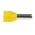 RS PRO Insulated Crimp Bootlace Ferrule, 14mm Pin Length, 4.9mm Pin Diameter, 2 x 6mm² Wire Size, Yellow