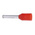 RS PRO Insulated Crimp Bootlace Ferrule, 8mm Pin Length, 1.7mm Pin Diameter, 1mm² Wire Size, Red