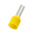 RS PRO Insulated Crimp Bootlace Ferrule, 8mm Pin Length, 1.7mm Pin Diameter, 1mm² Wire Size, Yellow