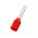 RS PRO Insulated Crimp Bootlace Ferrule, 12mm Pin Length, 2mm Pin Diameter, 1.5mm² Wire Size, Red