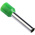 RS PRO Insulated Crimp Bootlace Ferrule, 18mm Pin Length, 3.9mm Pin Diameter, 6mm² Wire Size, Green