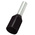 RS PRO Insulated Bootlace Ferrule, 6mm Pin Length, 2mm Pin Diameter, 1.5mm² Wire Size, Black
