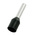 RS PRO Insulated Bootlace Ferrule, 10mm Pin Length, 2mm Pin Diameter, 1.5mm² Wire Size, Black