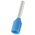 RS PRO Insulated Bootlace Ferrule, 8mm Pin Length, 1.5mm Pin Diameter, 0.75mm² Wire Size, Blue