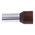 RS PRO Insulated Crimp Bootlace Ferrule, 16mm Pin Length, 7.9mm Pin Diameter, 25mm² Wire Size, Brown