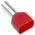 RS PRO Insulated Crimp Bootlace Ferrule, 14mm Pin Length, 6.5mm Pin Diameter, 2 x 10mm² Wire Size, Red