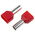 RS PRO Insulated Crimp Bootlace Ferrule, 14mm Pin Length, 6.5mm Pin Diameter, 2 x 10mm² Wire Size, Red