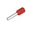 Weidmuller Insulated Crimp Bootlace Ferrule, 8mm Pin Length, 1.4mm Pin Diameter, 1mm² Wire Size, Red