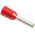 JST, GTR Insulated Crimp Bootlace Ferrule, 8mm Pin Length, 1.7mm Pin Diameter, 1.5mm² Wire Size, Red