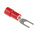 RS PRO Insulated Crimp Spade Connector, 0.5mm² to 1.5mm², 22AWG to 16AWG, 3.2mm Stud Size Vinyl, Red