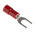 RS PRO Insulated Crimp Spade Connector, 0.5mm² to 1.5mm², 22AWG to 16AWG, 4.3mm Stud Size Vinyl, Red