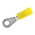 RS PRO Insulated Ring Terminal, M2 Stud Size, 0.2mm² to 0.5mm² Wire Size, Yellow