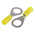 RS PRO Insulated Ring Terminal, M5 Stud Size, 0.2mm² to 0.5mm² Wire Size, Yellow