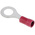 JST, FV Insulated Ring Terminal, M6 (1/4) Stud Size, 0.25mm² to 1.65mm² Wire Size, Red