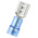 RS PRO Blue Insulated Female Spade Connector, Receptacle, 0.8 x 6.35mm Tab Size, 1.5mm² to 2.5mm²