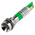 RS PRO Green Panel Mount Indicator, 12V, 8mm Mounting Hole Size, Solder Tab Termination, IP67