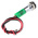 RS PRO Green Panel Mount Indicator, 220V ac, 8mm Mounting Hole Size, Lead Wires Termination, IP67