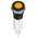 RS PRO Orange Panel Mount Indicator, 24V dc, 12mm Mounting Hole Size, Faston, Solder Lug Termination, IP67