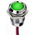 RS PRO Green Panel Mount Indicator, 1.8 → 3.3V dc, 14mm Mounting Hole Size, Lead Wires Termination, IP67