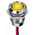 RS PRO Yellow Panel Mount Indicator, 24V dc, 14mm Mounting Hole Size, Lead Wires Termination, IP67