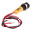 RS PRO Yellow Panel Mount Indicator, 12V dc, 8mm Mounting Hole Size, Lead Wires Termination, IP67