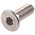 RS PRO Plain Stainless Steel Hex Socket Countersunk Screw, ISO 10642, M12 x 25mm