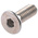 RS PRO Plain Stainless Steel Hex Socket Countersunk Screw, DIN 7991, M12 x 80mm