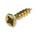 RS PRO Pozidriv Countersunk Steel Wood Screw Yellow Passivated, Zinc Plated, 3.5mm Thread, 16mm Length