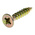 RS PRO Pozidriv Countersunk Steel Wood Screw Yellow Passivated, Zinc Plated, 4.5mm Thread, 25mm Length