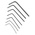 Facom 7 piece L Shape Imperial Hex Key Set, 0.028 → 3/32in
