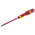 Facom Slotted Insulated Screwdriver, 3.5 x 0.6 mm Tip, 100 mm Blade, VDE/1000V, 204 mm Overall