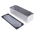 RS PRO Grey Die Cast Aluminium Enclosure, IP65, Grey Lid, 252 x 87 x 75mm