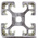 RS PRO Silver Aluminium Profile Strut, 40 x 40 mm, 8mm Groove, 1000mm Length