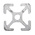 RS PRO Silver Aluminium Profile Strut, 20 x 20 mm, 5mm Groove, 1000mm Length