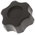 RS PRO Black Multiple Lobes Clamping Knob, M6, Threaded Hole