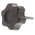 RS PRO Black Multiple Lobes Clamping Knob, M5, Threaded Stud