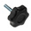 RS PRO Black Multiple Lobes Clamping Knob, M6, Threaded Stud