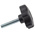 RS PRO Black Multiple Lobes Clamping Knob, M8, Threaded Stud