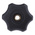 RS PRO Black Multiple Lobes Clamping Knob, M6, Threaded Through Hole