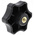 RS PRO Black Multiple Lobes Clamping Knob, M6, Threaded Through Hole