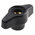 RS PRO Black Wing Clamping Knob, M6, Threaded Through Hole