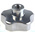 RS PRO Silver Multiple Lobes Clamping Knob, M10, Threaded Through Hole